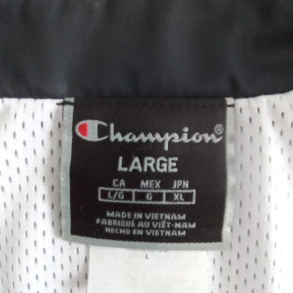 Champion all over spellout lined Satin Coaches Jacket Size Large - Picture 3 of 10